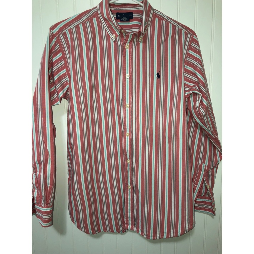 Ralph Lauren Red and Green Stripe Ralph Lauren Button Down Shirt ladies small ?
